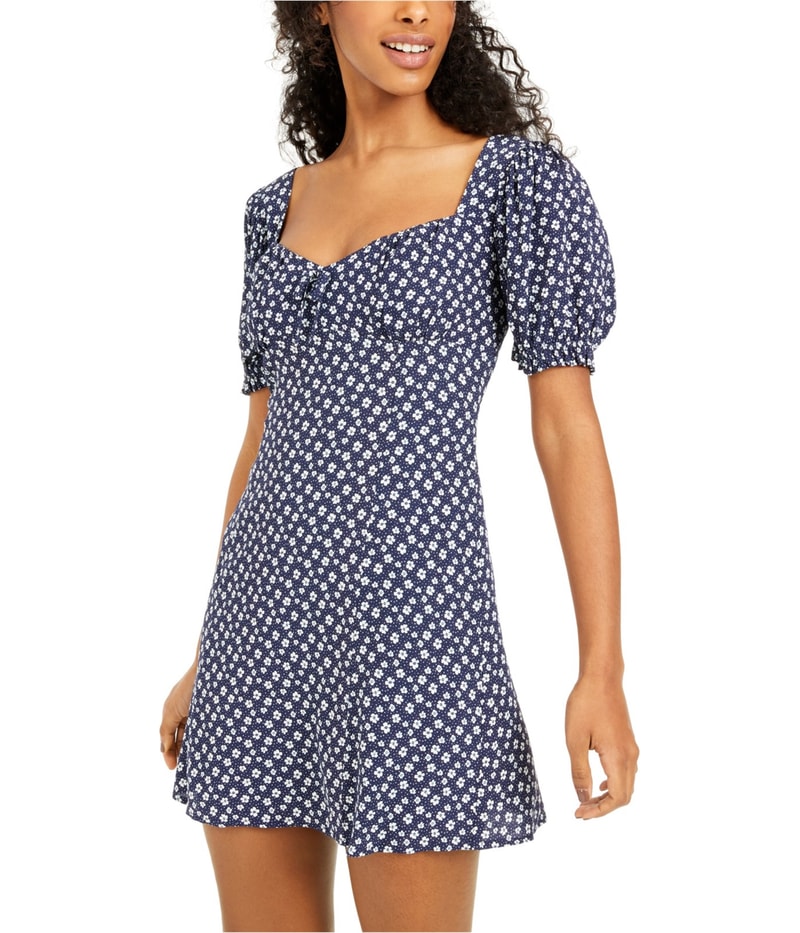 Sequin Hearts Womens Floral A-line Dress in Blue