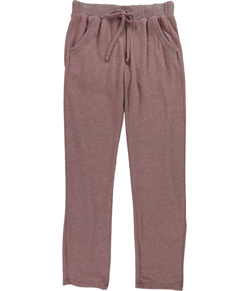 Project Social T Womens Cozy Solid Straight Leg Relaxed Lounge Casual Pants in Mauve