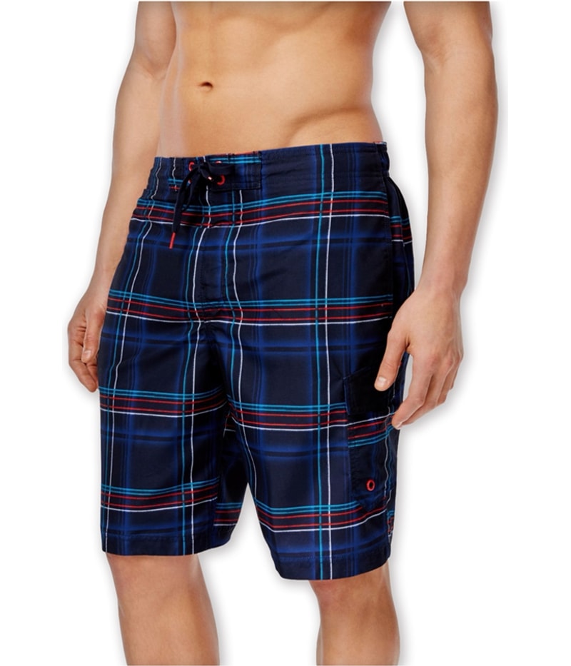 Speedo Mens Airbrush Stripe E-Board Swim Bottom Board Shorts in Blue