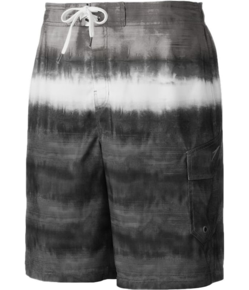 Speedo Mens Sun Protection Tie Dye Swim Bottom Board Shorts in Black