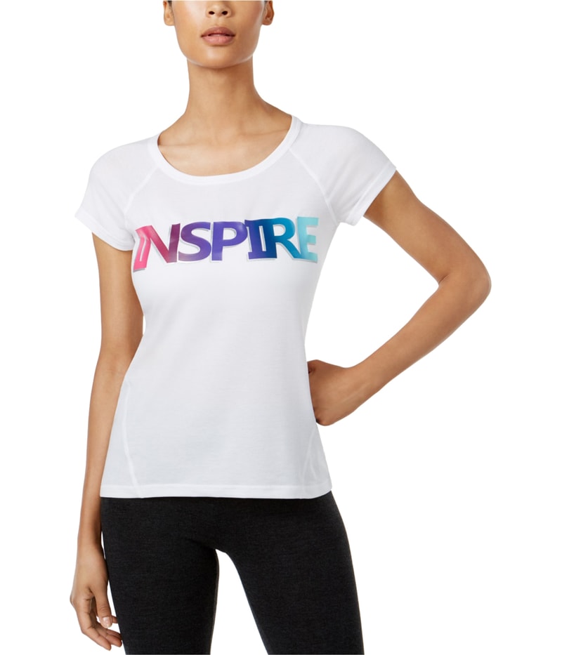 Ideology Womens Inspire Graphic T-Shirt in White