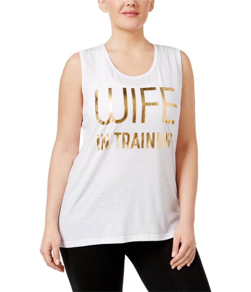 Ideology Womens Wife In Training Tank Top in White