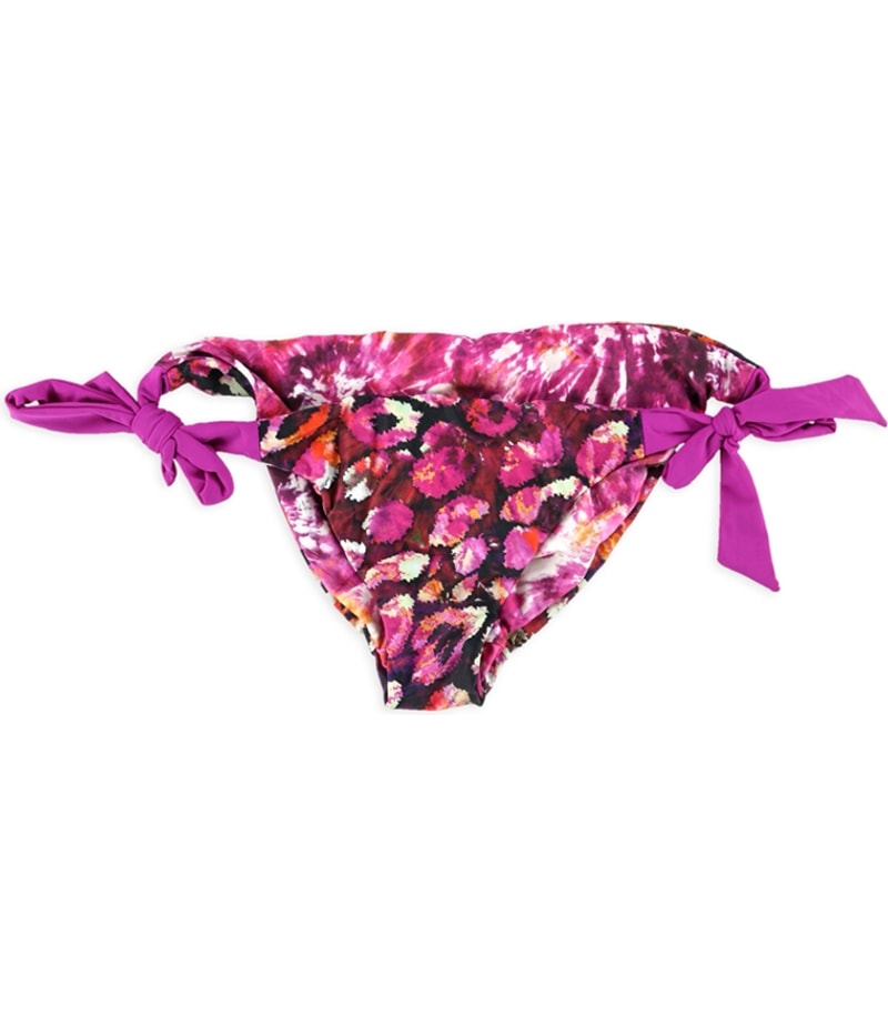 Becca Womens Printed Side Tie Bikini Swim Bottom in Purple
