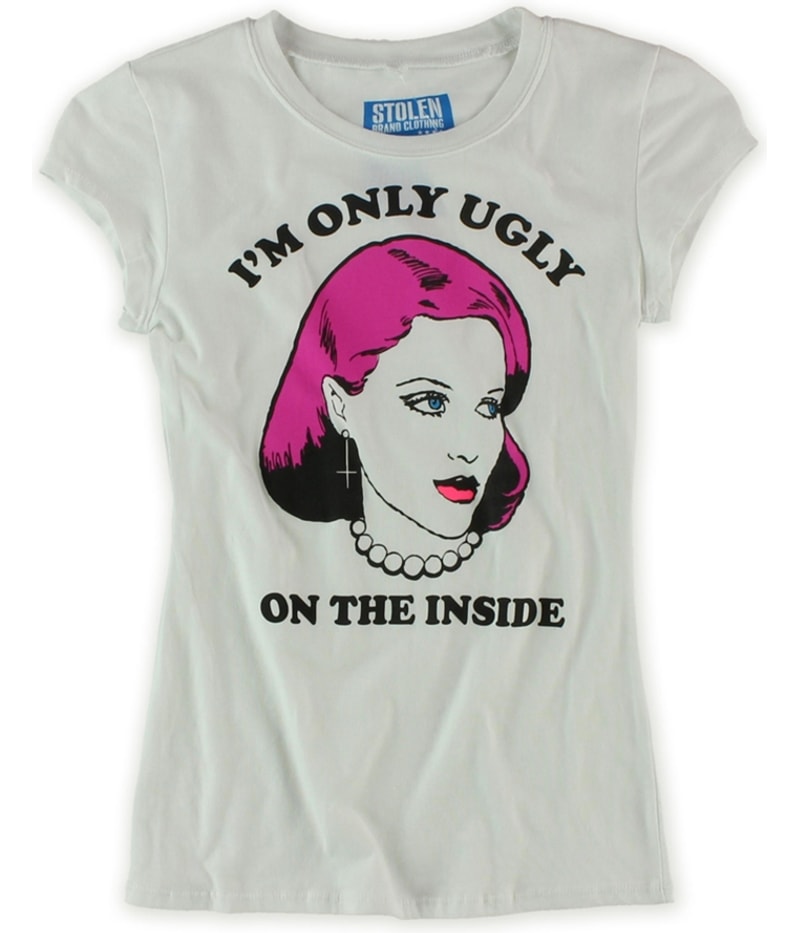 Ecko Unltd. Womens I’m Only Ugly Graphic T-Shirt in White