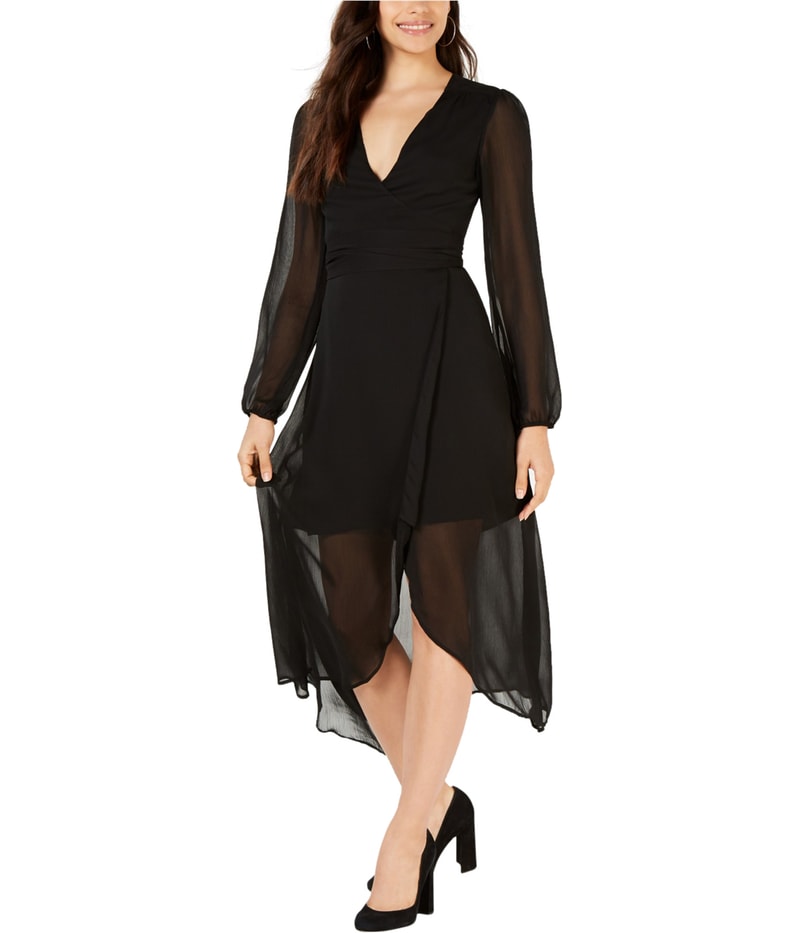 Leyden Womens Femme Rebel Wrap Dress in Black