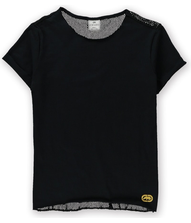Ecko Unltd. Womens Mesh Back Graphic T-Shirt in Black