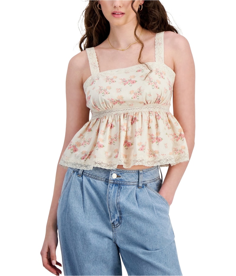 Celebrity Pink Womens Floral Top Baby Doll Blouse