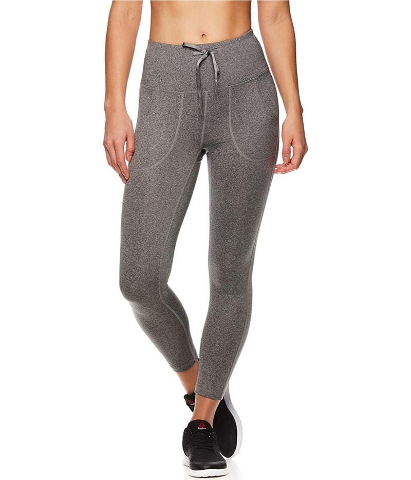 Reebok Womens Momentum Capri Tapered Compression Cropped Mom Athletic Pants