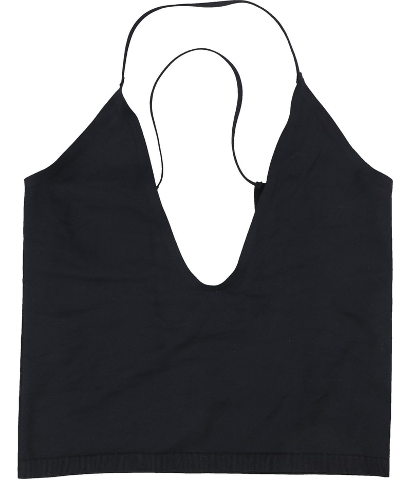 Free People Womens Asymmetrical Neck Tank Top in Black