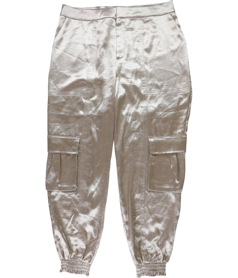 GUESS Womens Eco Soundwave Satin Straight Leg Jogger Cargo Casual Pants