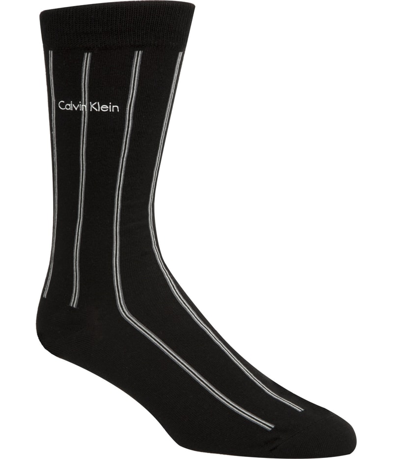 Calvin Klein Mens Chalk Stripe Dress Socks in Black