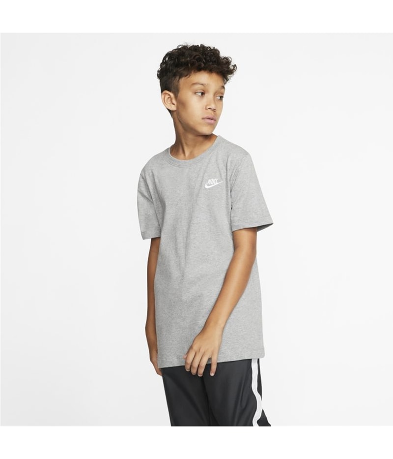 Nike Boys Logo Basic T-Shirt in Gray