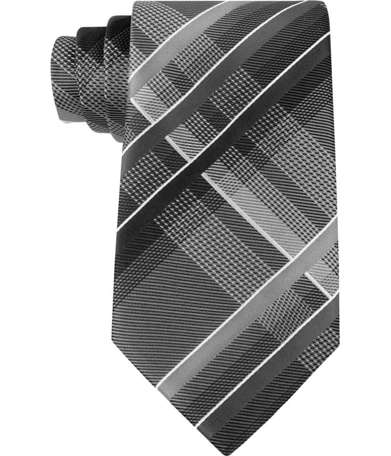 Geoffrey Beene Mens Fearless Plaid Self-tied Necktie in Black