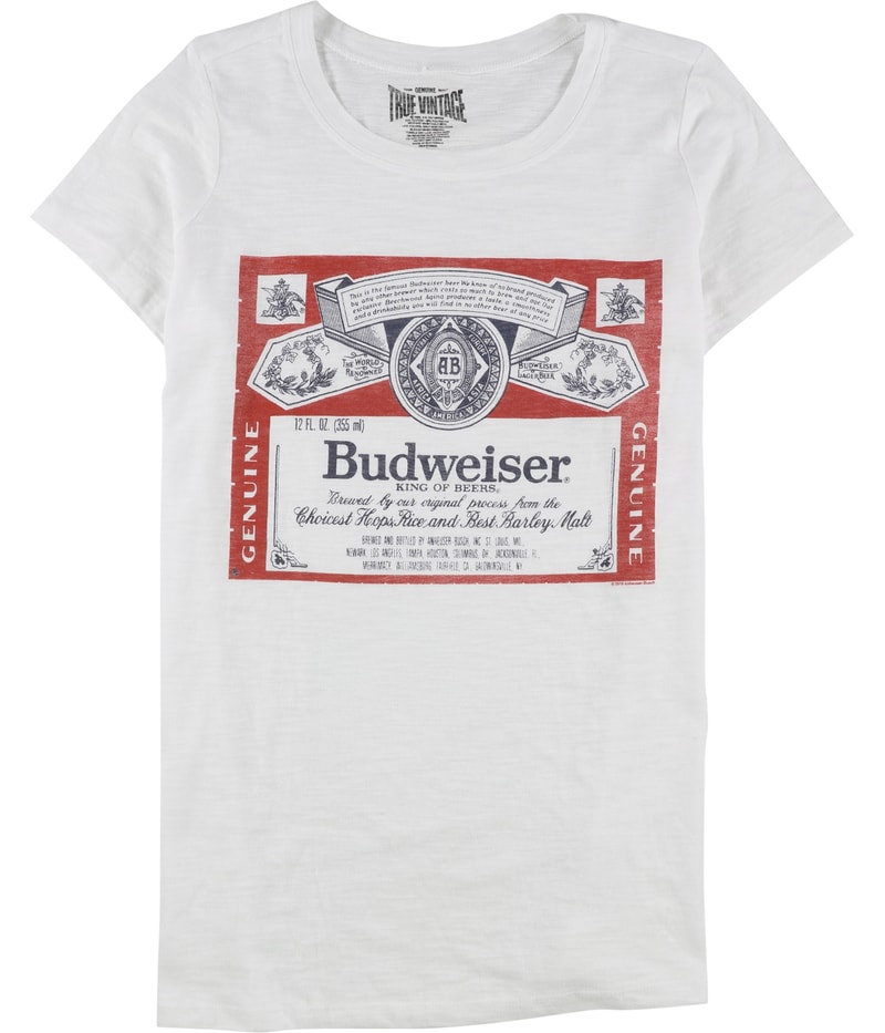 True Vintage Womens Budweiser Logo Graphic T-Shirt in White