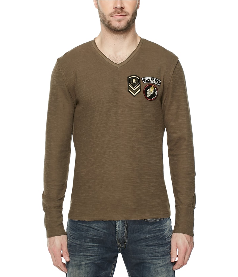 Buffalo David Bitton Mens Knitted Pullover Sweater in Green