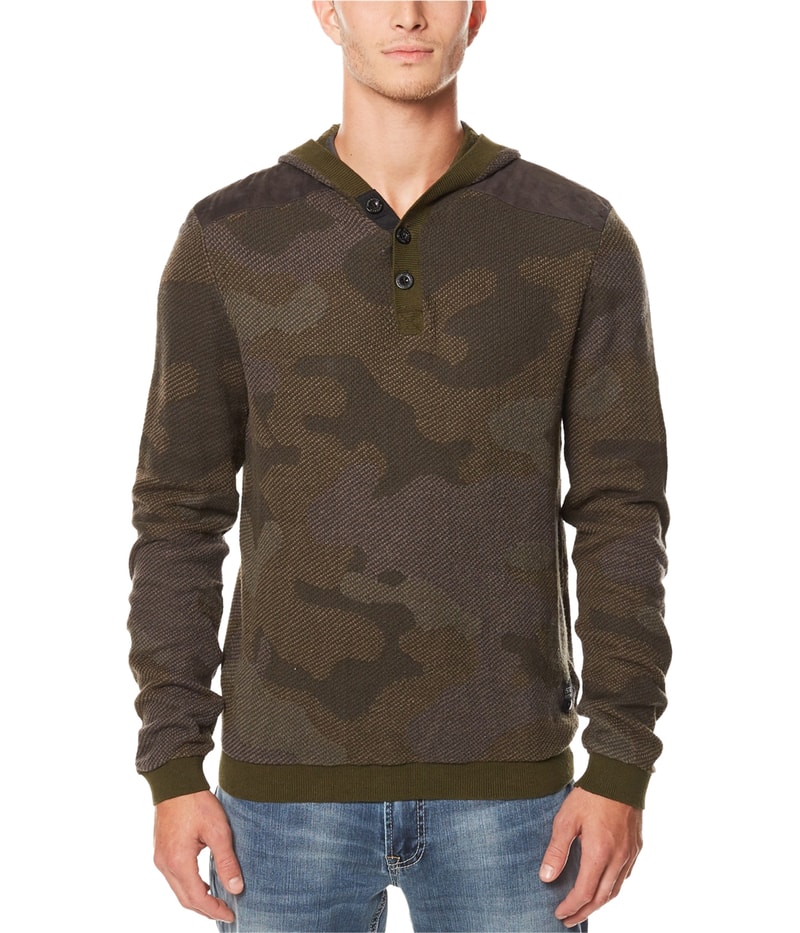 Buffalo David Bitton Mens Camo Hoodie Sweatshirt in Green