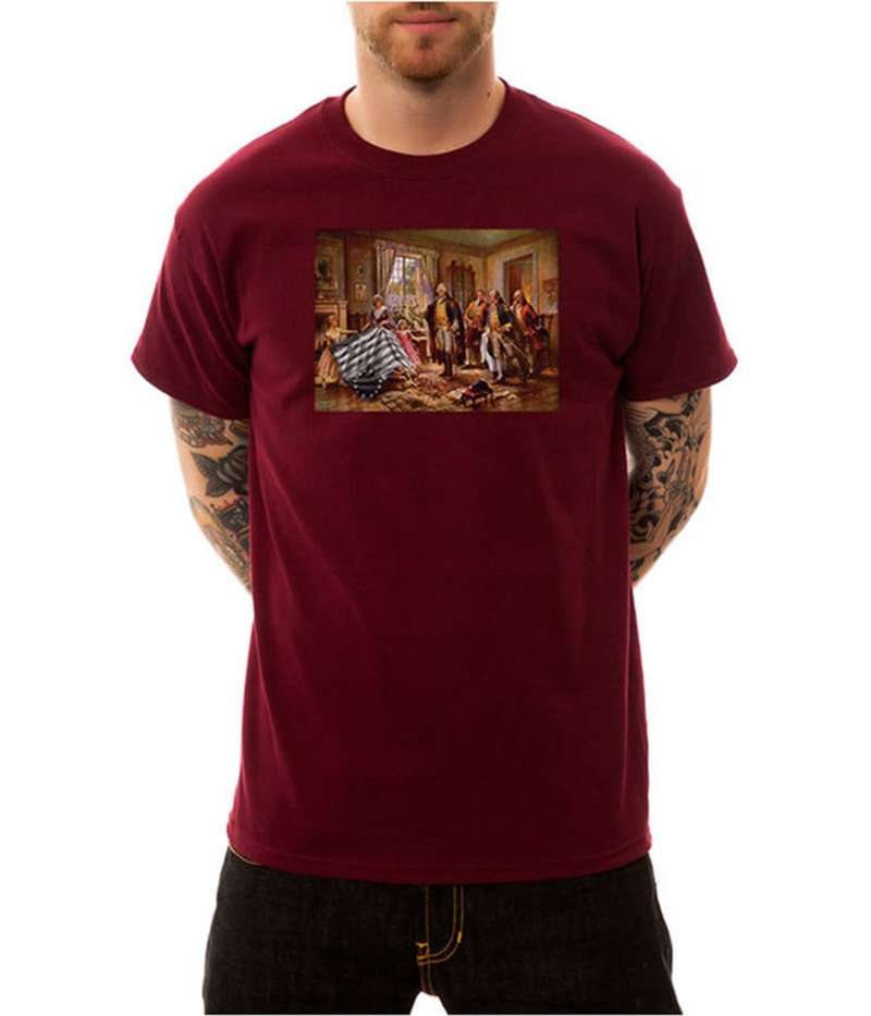 Black Scale Mens The Old Glory Graphic T-Shirt in Burgundy