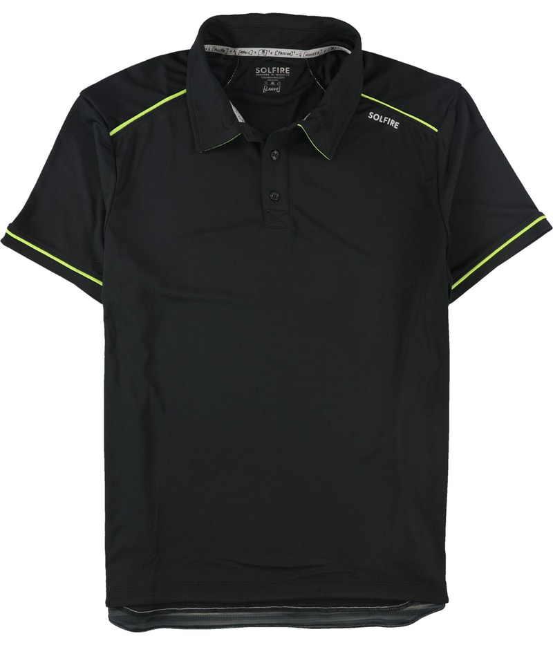 SOLFIRE Mens Performance Polo Shirt in Black