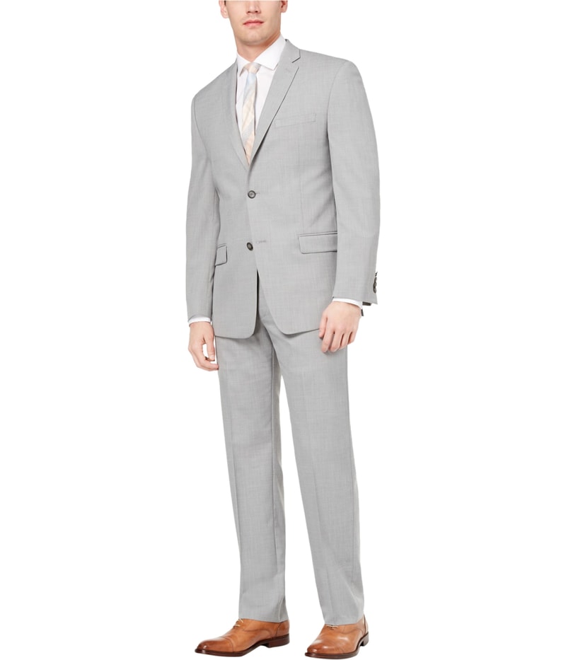 Marc New York Mens Classic Fit Stretch Two Button Formal Suit in Gray