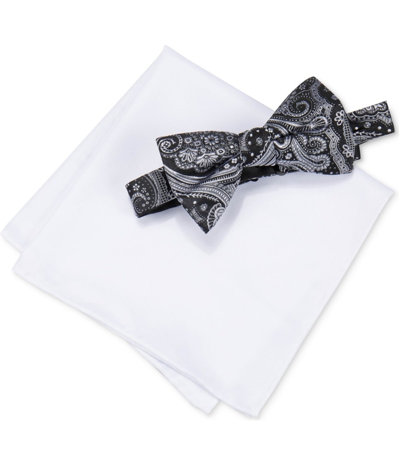 Countess Mara Mens Pasiley Neck Tie Set in Black