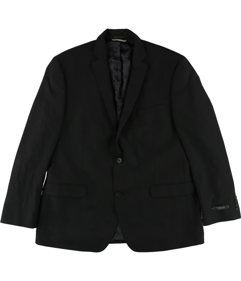 Andrew Marc Mens Solid Two Button Blazer Jacket in Black