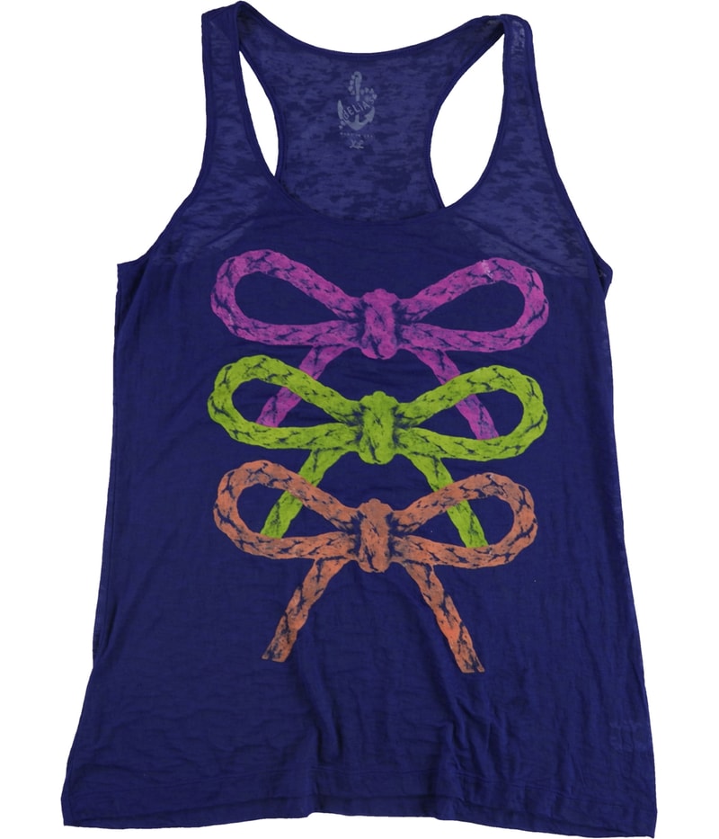 dELiA*s Womens Nautical Rope Bows Racerback Tank Top in Blue