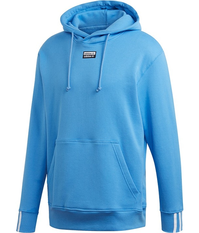 Adidas Mens Oversized, Logo Hoodie Sweatshirt in Black and Blue