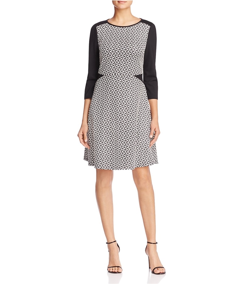 Finity Womens Colorblock A-line Dress in Black
