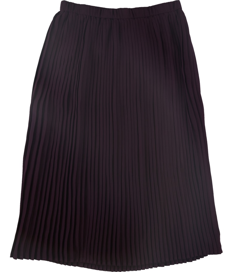 Eileen Fisher Womens Pleated Midi Skirt in Dark Purple