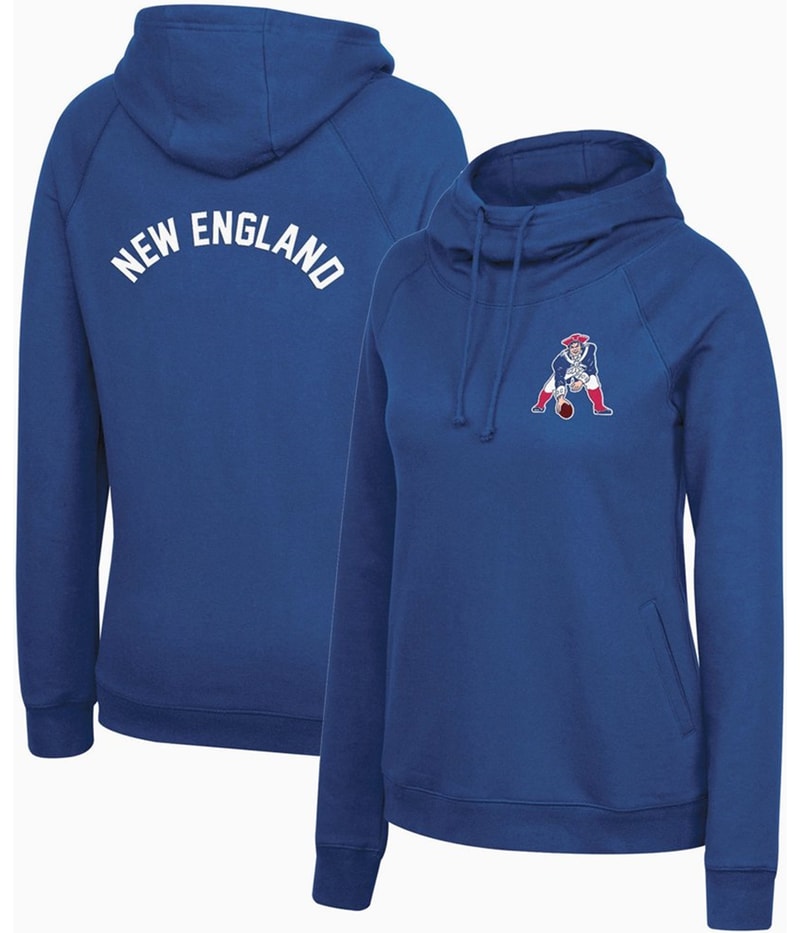 Mitchell & Ness Womens NFL Funnel-Neck Hoodie Sweatshirt in Blue