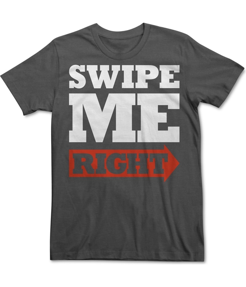 Fifth Sun Mens Swipe Me Right Graphic T-Shirt in Gray