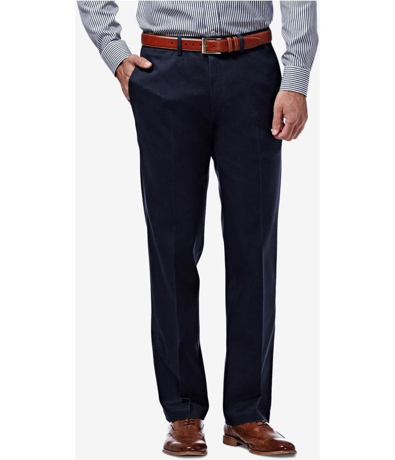 Haggar Mens Fit Straight Leg Slacks Dress Pants