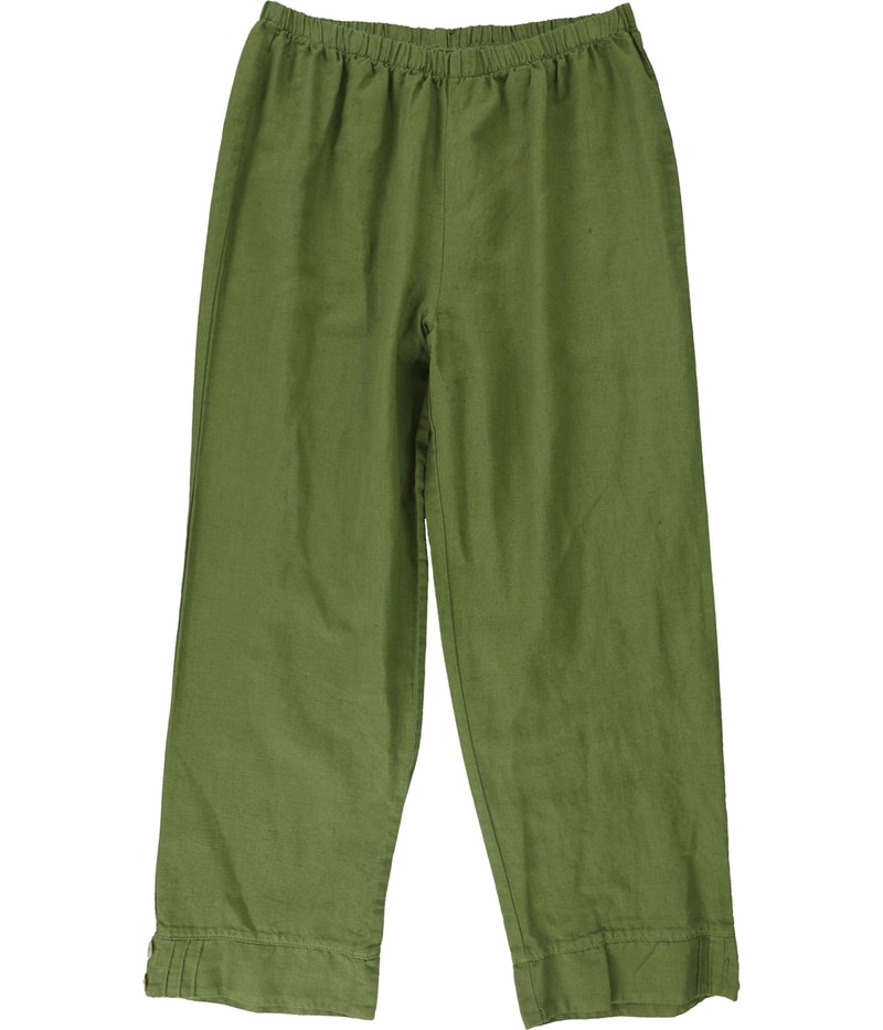 HC Collection Womens Pintuck Hem Tapered Cropped Capri Casual Pants in Green