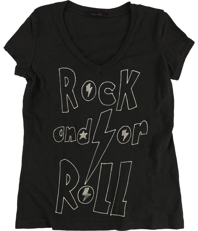 dirty violet Girls Rock And Or Roll Graphic T-Shirt in Black