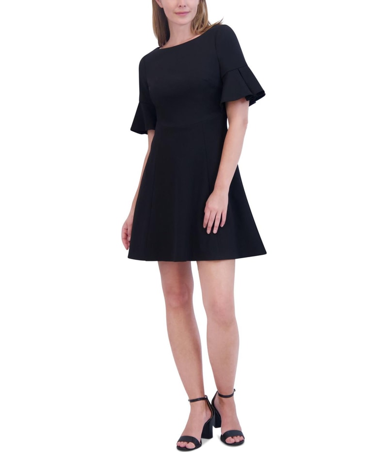 Jessica Howard Womens Solid Sheath Dress in Black