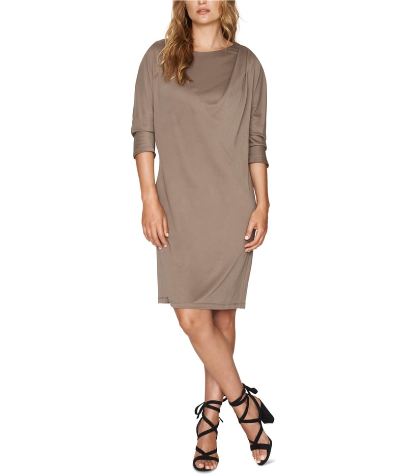 b New York Womens Ruched Sheath Dress in Brown