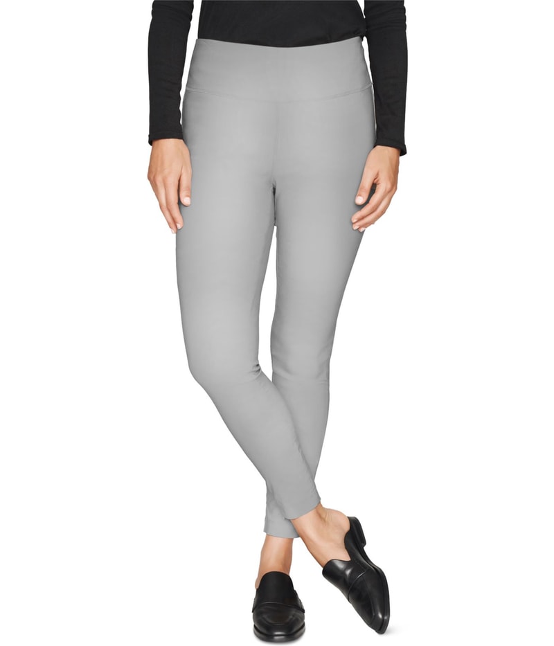 b New York Womens Zip Cuff Tapered Leggings Casual Pants in Gray