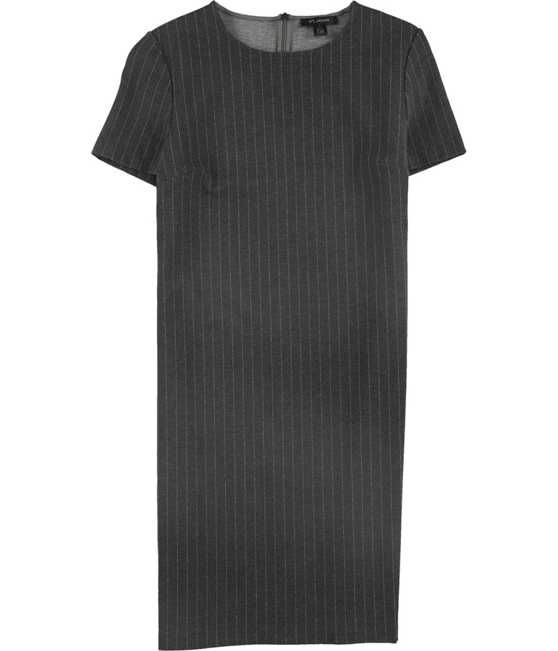St. John Womens Double-Face Sheath Dress in Gray