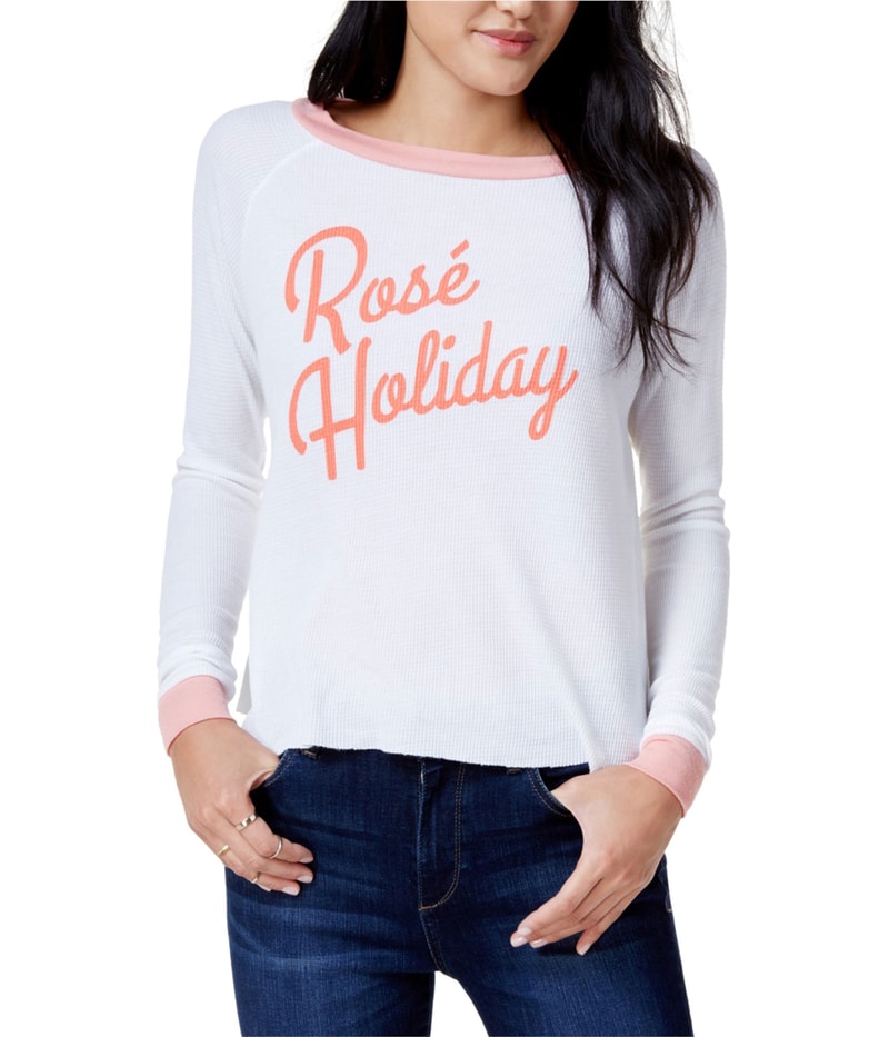 Kid Dangerous Womens Rose Holiday Graphic T-Shirt in White