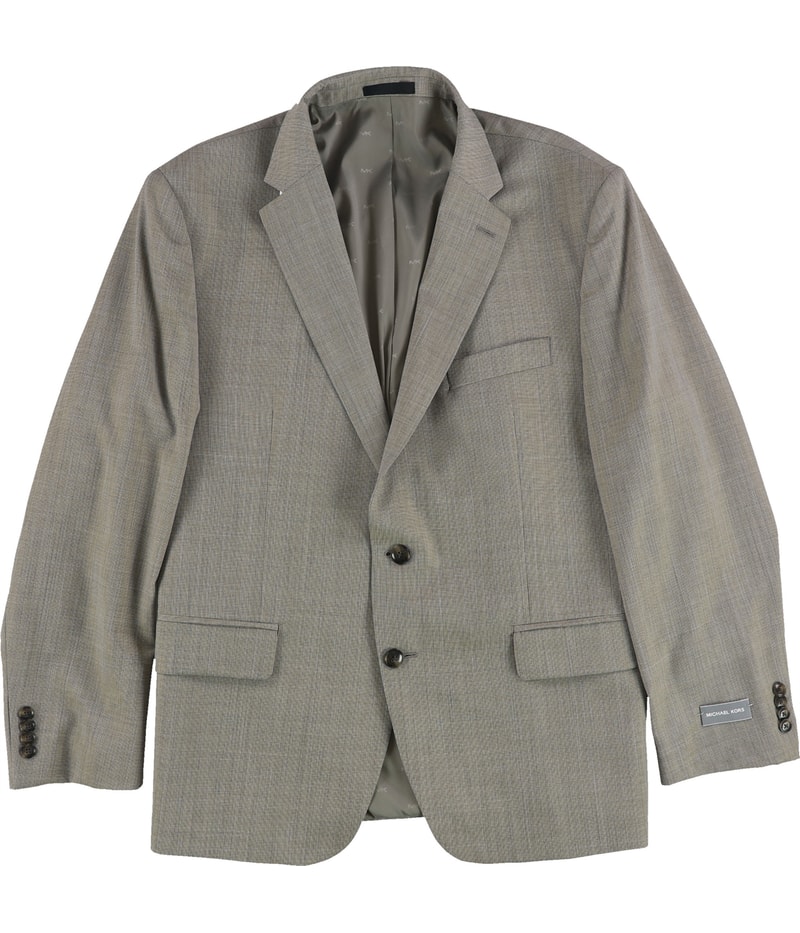 Michael Kors Mens Classic-Fit Wool-Blend Suit Two Button Blazer Jacket in Beige