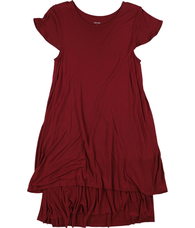 Kensie Womens Heathered A-line Dress in Red