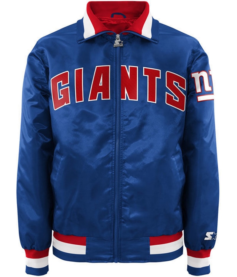 STARTER Mens New York Giants Varsity Jacket in Blue