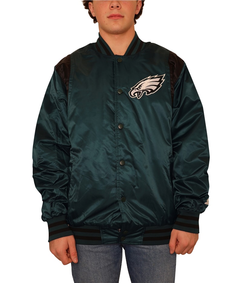 STARTER Mens Philadelphia Eagles Varsity Jacket in Green