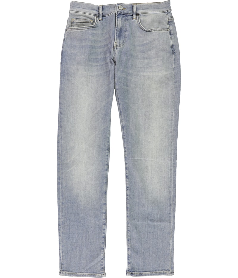 DSTLD Mens Two Tone Tapered Slim Jeans in Blue