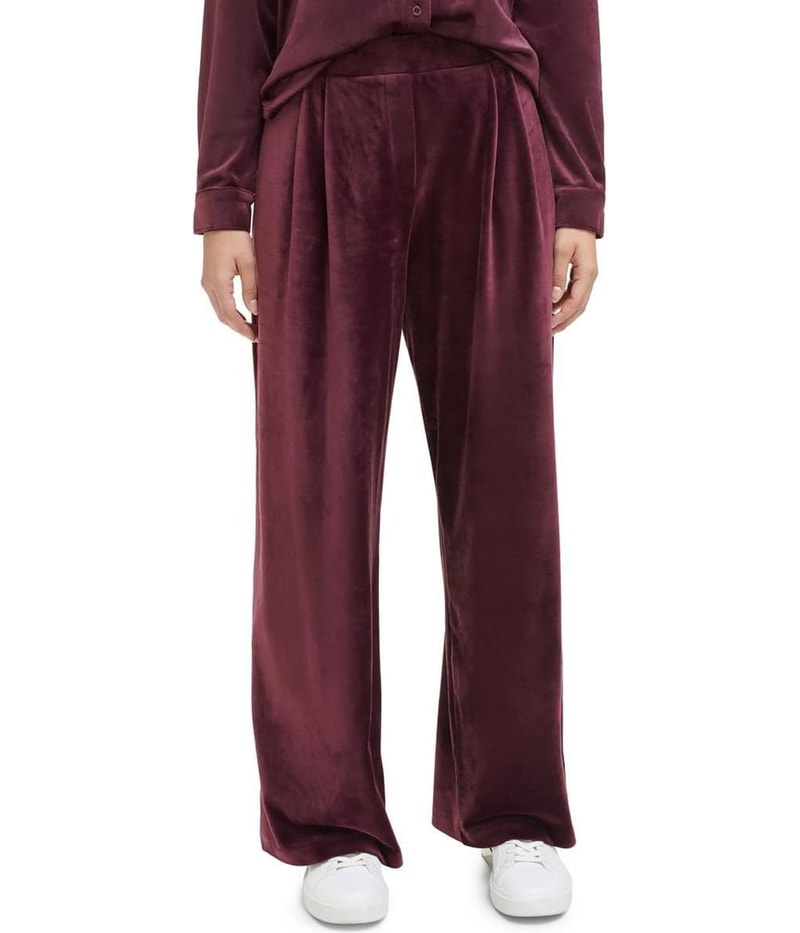 Calvin Klein Womens Velour Casual Jogger Pants in Wine