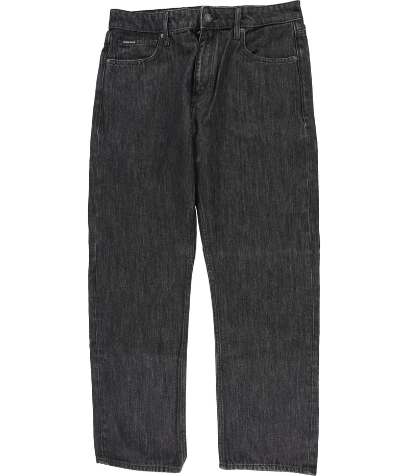 GUESS Mens Vintage G16 Straight Leg Slim Jeans in Black and Gray