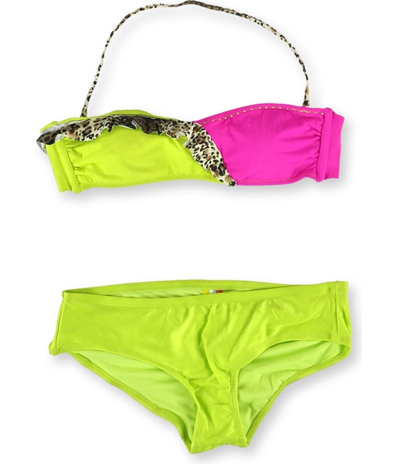 Raisins Womens Brazilian Ruffle Ruched 2 Piece Bikini