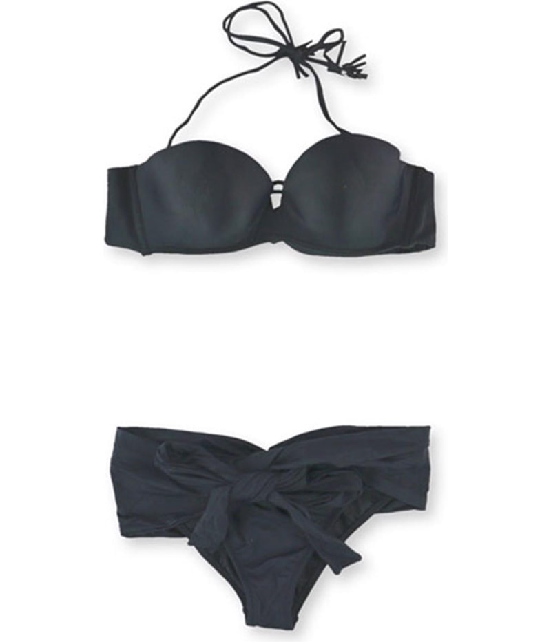 Raisins Womens Live It Up Hi Lo Sash 2 Piece Bikini in Black