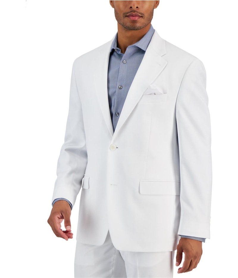 Sean John Mens Plain Two Button Blazer Jacket in White