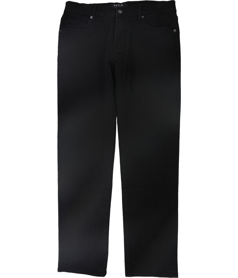 DSTLD Mens Solid Tapered Slim Jeans in Black